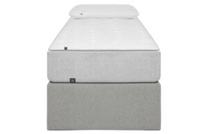 Světle šedá látková postel Kave Home Matters 90 x 190 cm