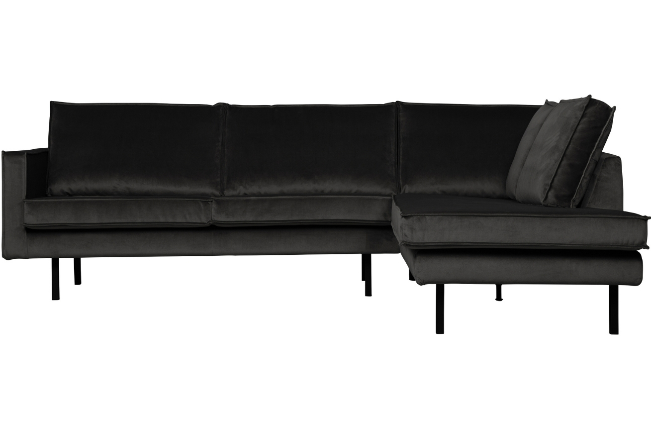 WOOOD Sametová rohová pohovka Raden 266 cm