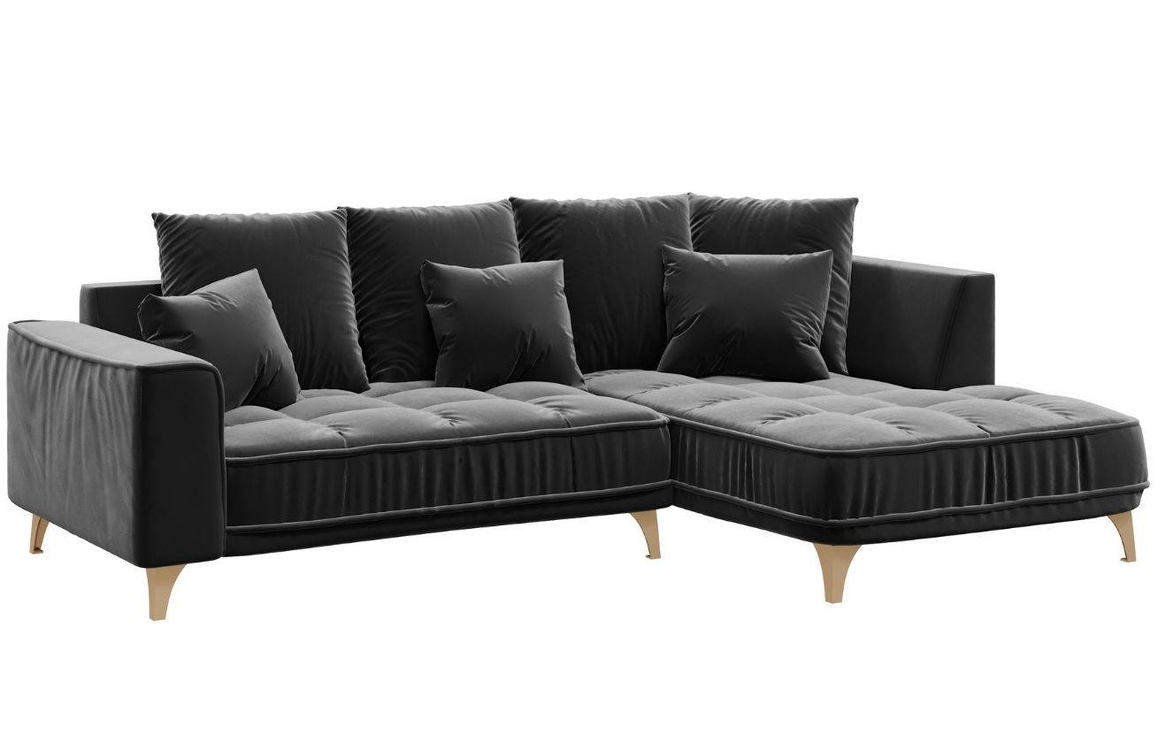 Devichy Sametová rohová pohovka Chloe 256 cm