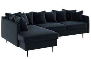 Ghado Sametová rohová pohovka Esme 255 cm