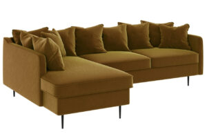 Ghado Sametová rohová pohovka Esme 255 cm