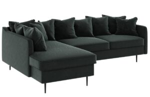 Ghado Sametová rohová pohovka Esme 255 cm