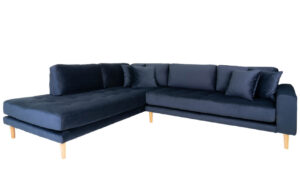 Nordic Living Sametová rohová pohovka Limo 257 cm