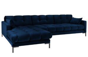 Micadoni Sametová rohová pohovka Mamaia 293 cm