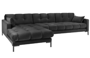 Micadoni Sametová rohová pohovka Mamaia 293 cm