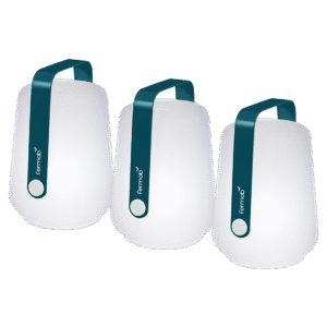 Set tří modrých venkovních lamp Fermob Balad 13