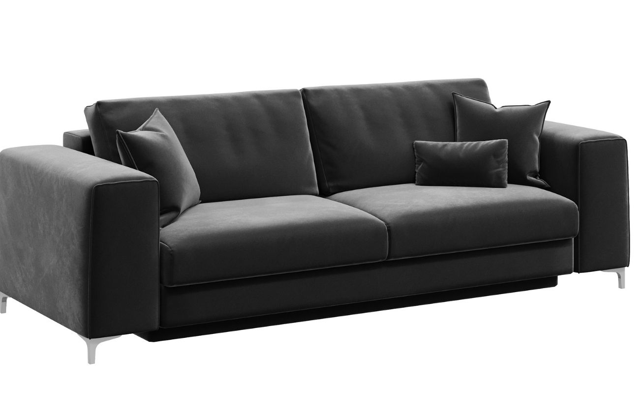 Devichy Sametová rozkládací pohovka Rothe 256 cm