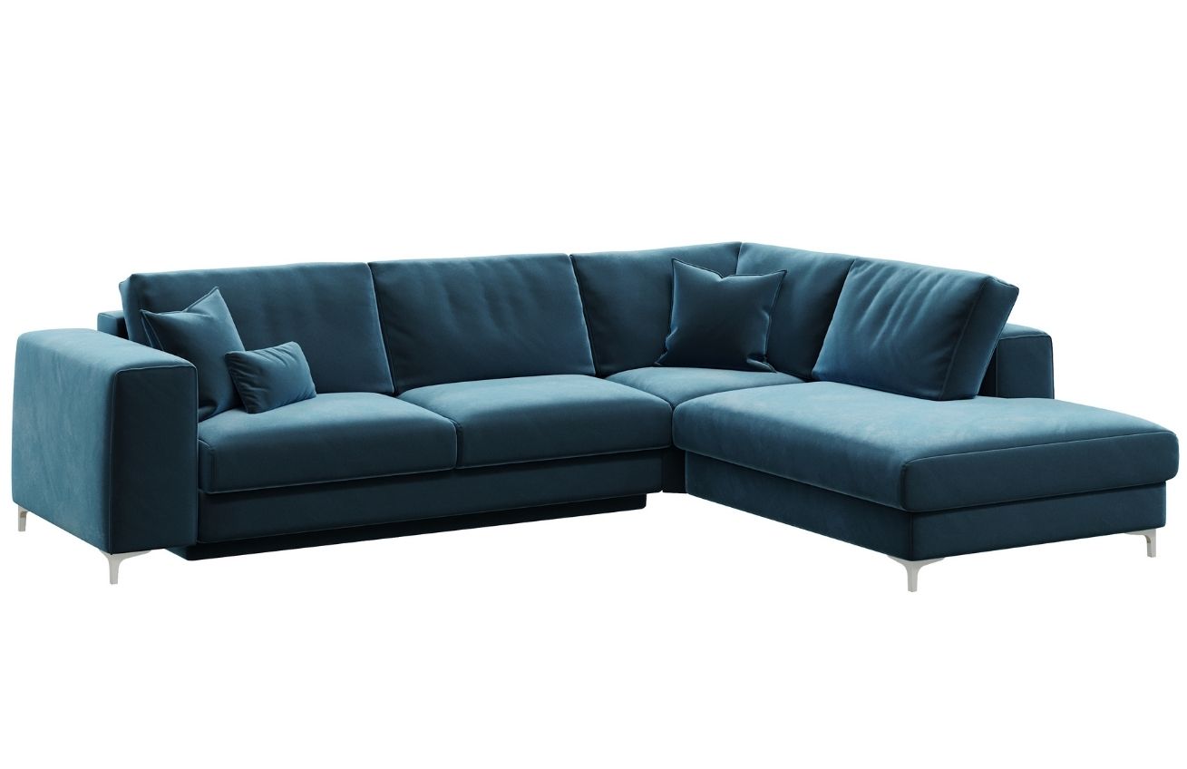 Devichy Sametová rozkládací pohovka Rothe 302 cm