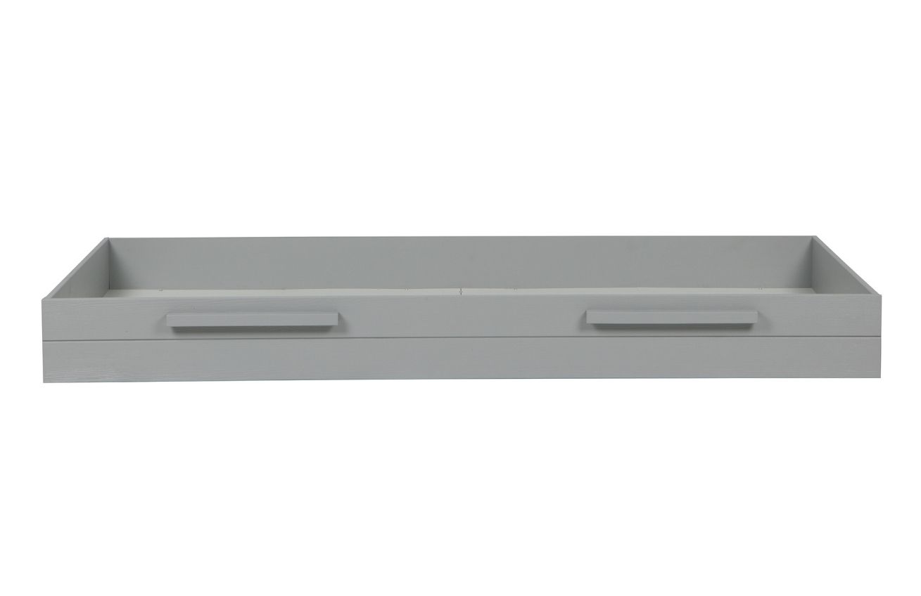 WOOOD Světle šedá borovicová zásuvka k posteli Koben