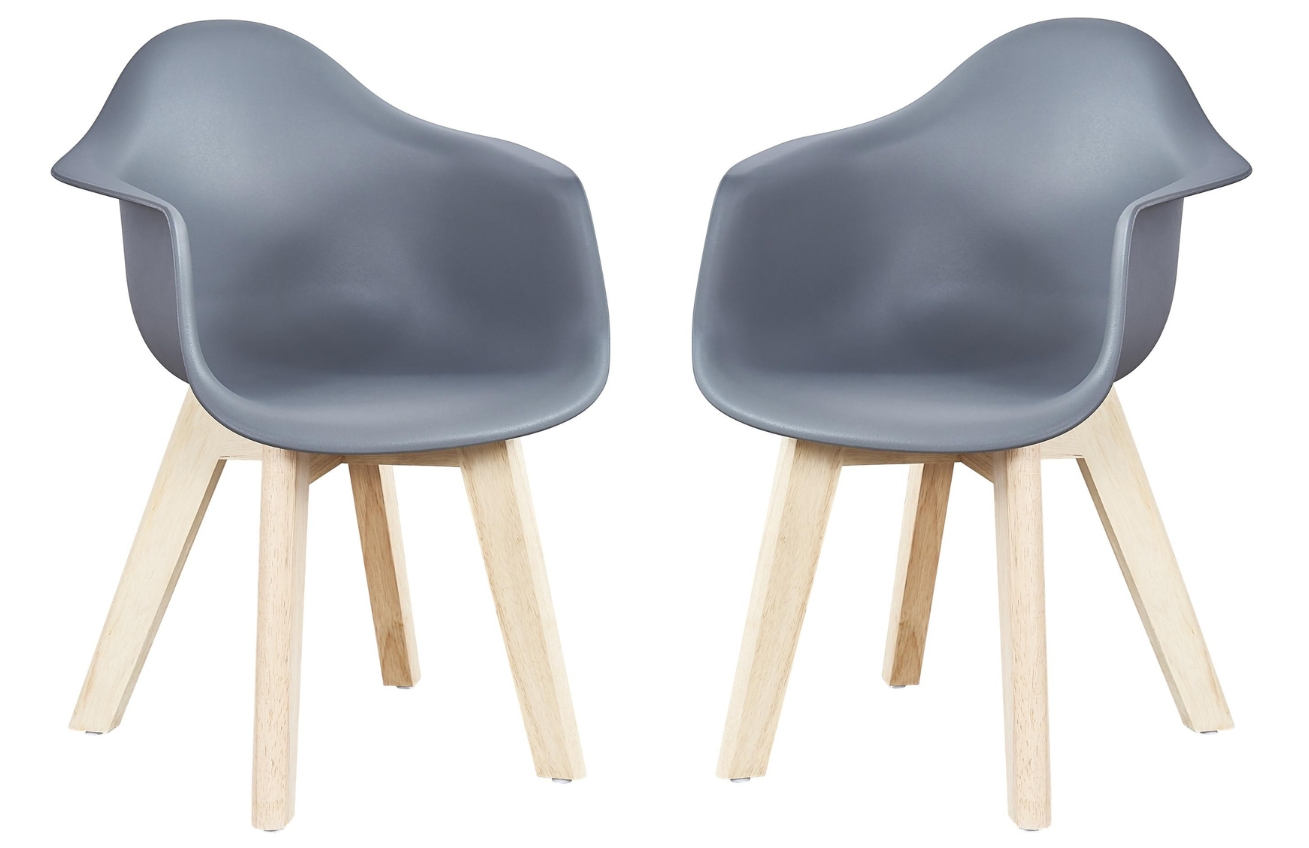 Set dvou šedých plastových dětských židliček Quax Walsh
