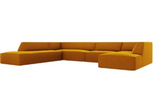 Micadoni Sametová rohová pohovka Ruby 366 cm