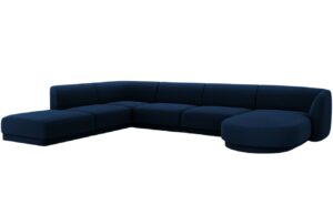 Micadoni Sametová rohová pohovka Miley 330 cm