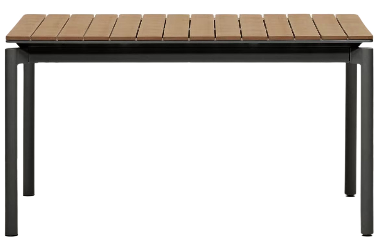 Kave Home Rozkládací zahradní stůl z polywoodu Canyelles 140/200 x 90 cm s černou podnoží