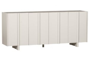 WOOOD Světle šedá dřevěná komoda Basu 200 x 85 cm