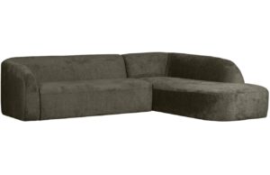 WOOOD Sametová rohová pohovka Amir 274 cm