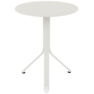 Světle šedý kovový stůl Fermob Rest'O Ø 60 cm