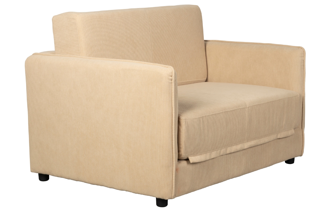 White Label Manšestrové rozkládací křeslo JOPIE 110 cm