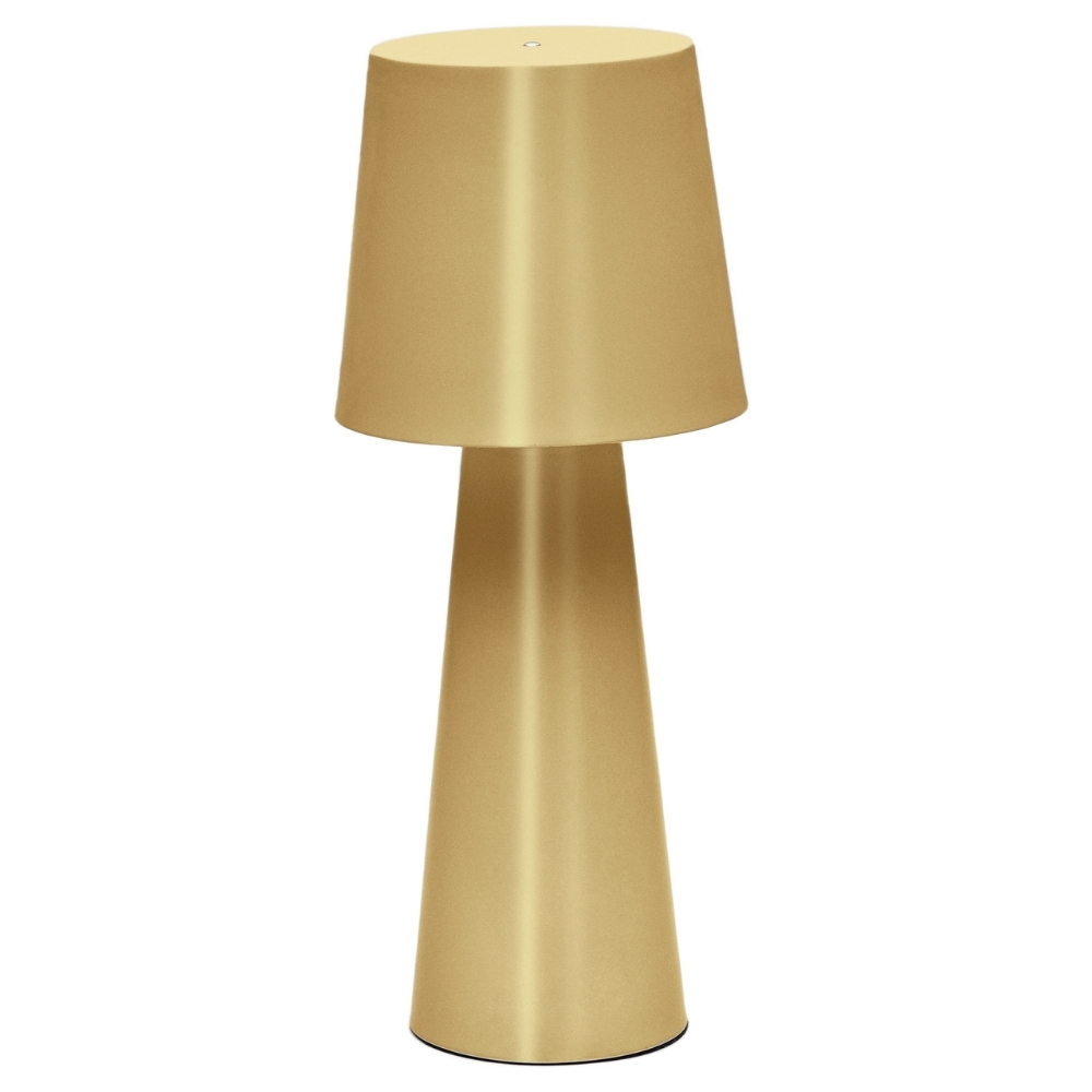 Zlatá kovová zahradní stolní LED lampa Kave Home Arenys M