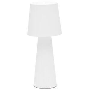 Bílá kovová zahradní stolní LED lampa Kave Home Arenys M