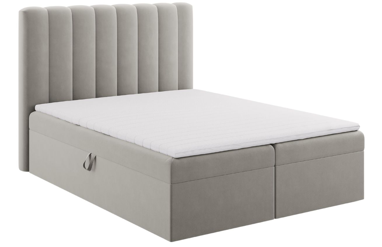 Micadoni Sametová boxspring postel Kelp 160 x 200 cm