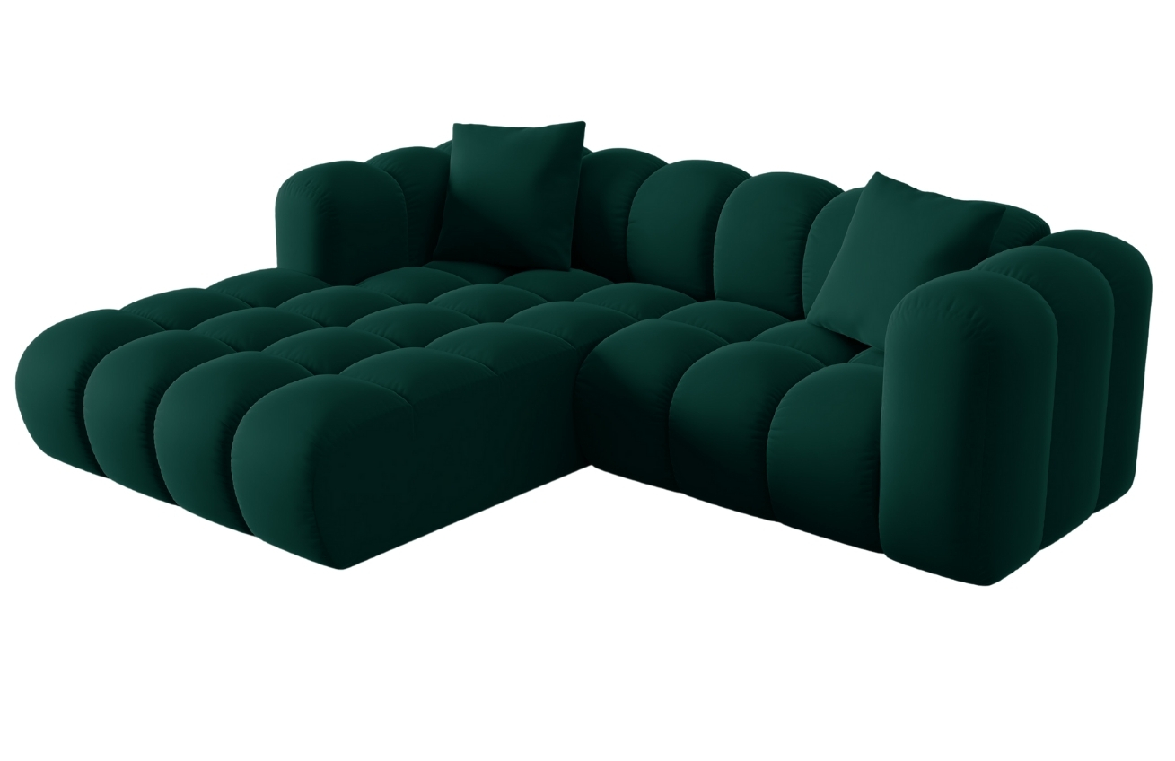 Windsor & Co Sametová rohová pohovka Halley 242 cm