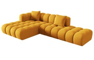 Windsor & Co Sametová rohová pohovka Halley 309 cm