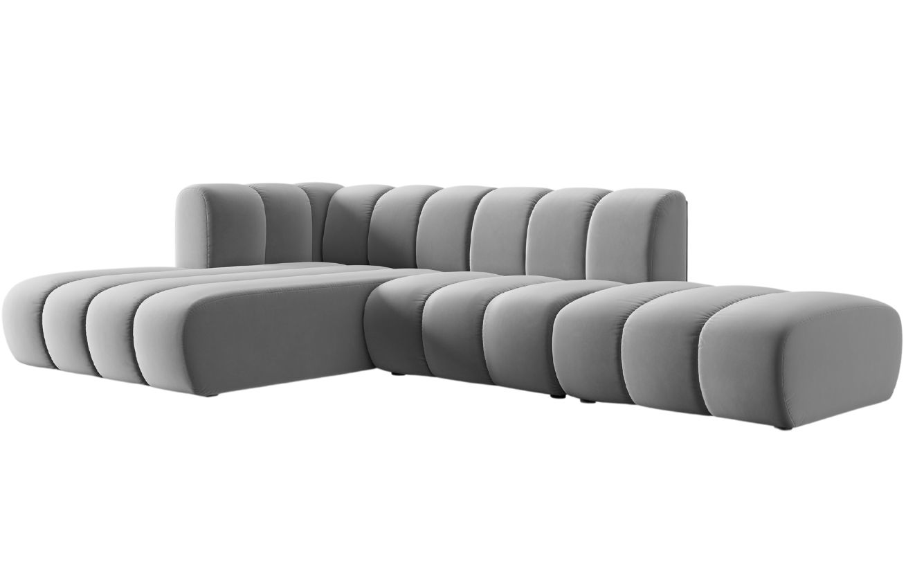 Micadoni Sametová rohová pohovka Lupine 294 cm