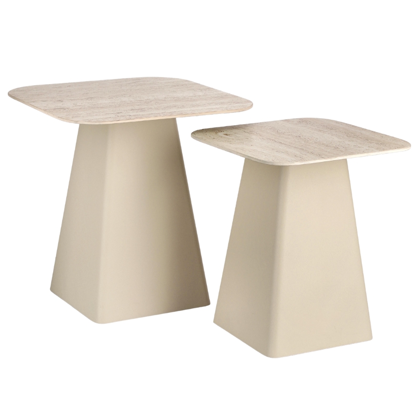 Bizzotto Set keramických konferenčních stolků Hardy 40 x 40/50 x 50 cm