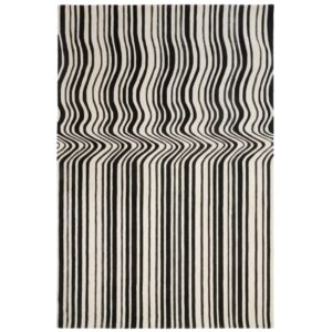 Fargotex Černobílý vlněný koberec Draft 200 x 300 cm