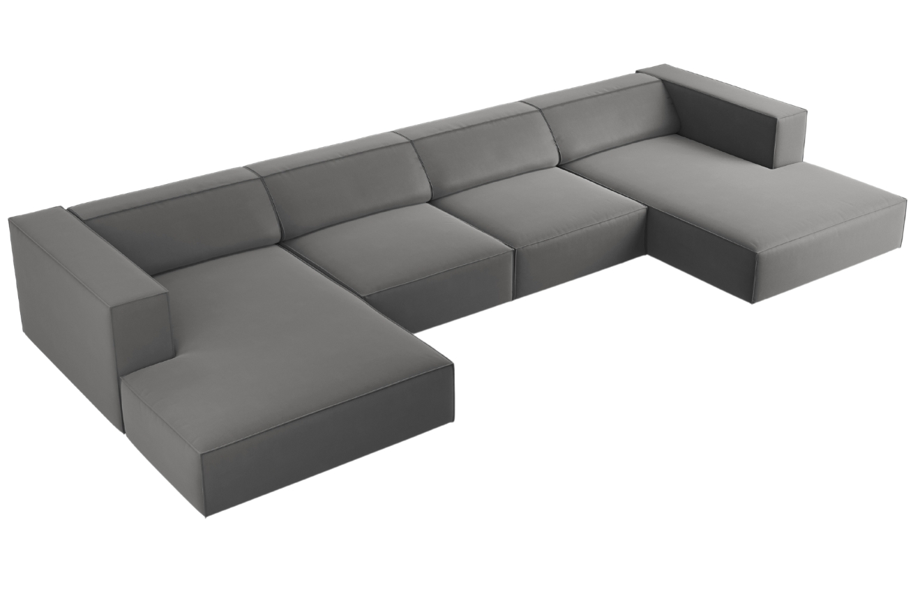 Cosmopolitan Design Sametová rohová pohovka Arendal 364 cm