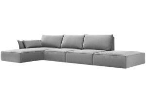 Micadoni Sametová rohová pohovka Kaelle 364 cm