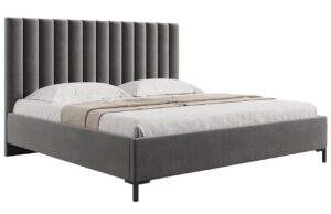 Micadoni Sametová postel Allison 160 x 200 cm s úložným prostorem