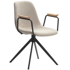 Béžová čalouněná otočná konferenční židle Marckeric Tali