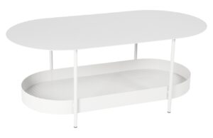 Bílý kovový zahradní konferenční stolek Fermob Salsa 113 x 58 cm