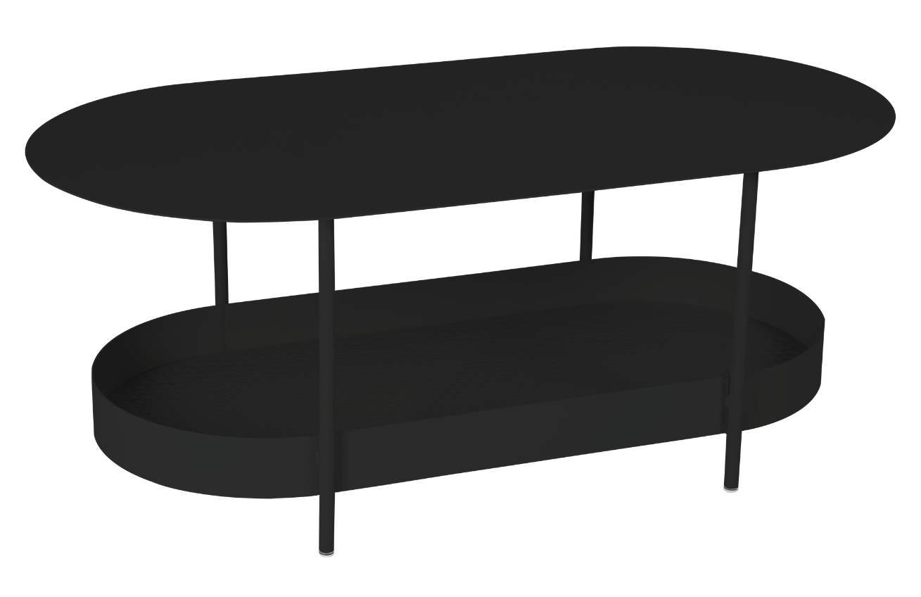 Černý kovový zahradní konferenční stolek Fermob Salsa 113 x 58 cm
