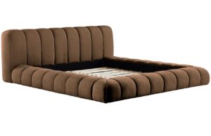 Jotex Hnědá čalouněná dvoulůžková postel DERMY 180 x 200 cm