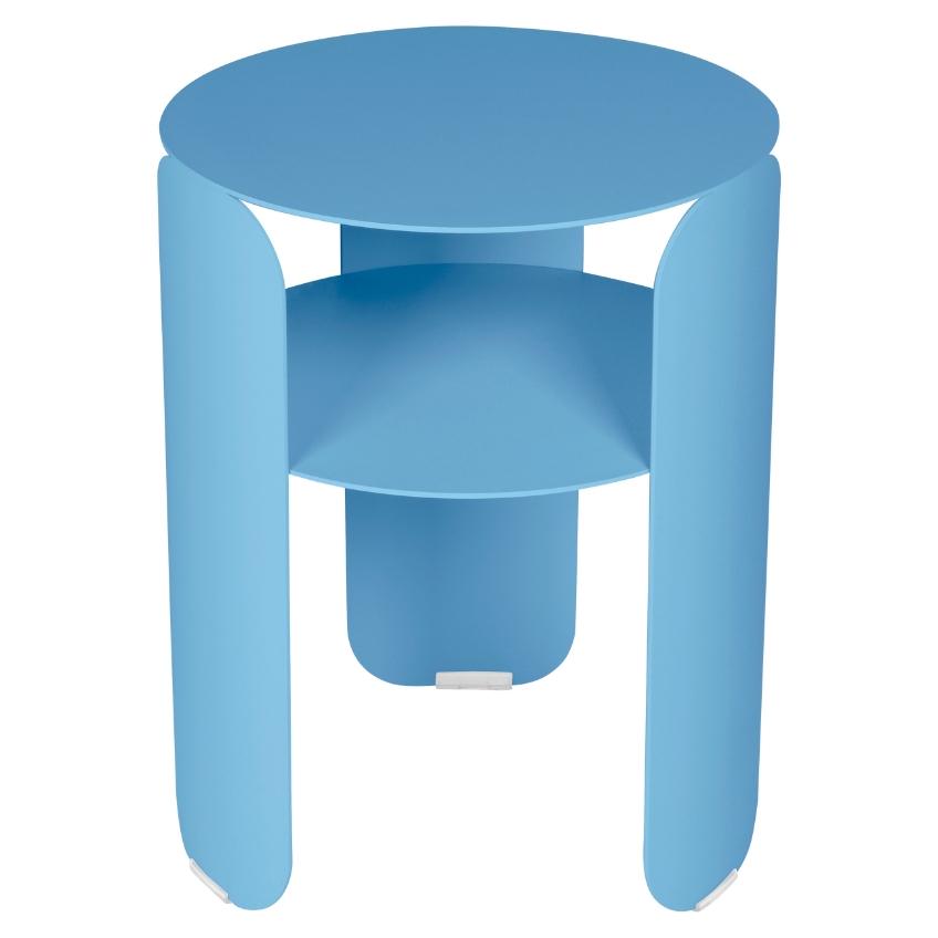 Světle modrý kovový zahradní stolek Fermob Bebop 35 cm