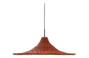 Červené ratanové stínidlo Kave Home Bladia 70 cm