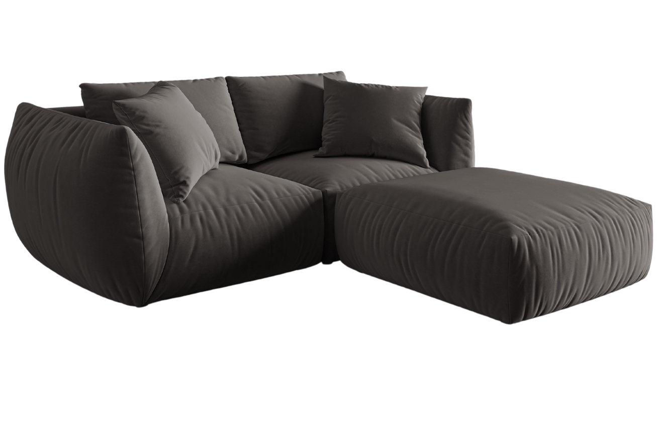 Micadoni Sametová rohová pohovka Chris 220 cm