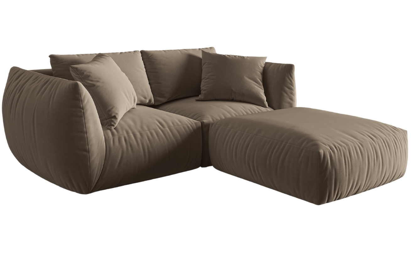 Micadoni Sametová rohová pohovka Chris 220 cm