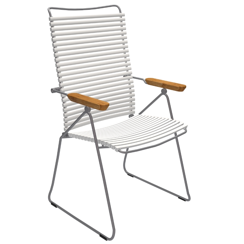 Houe Bílá plastová polohovací zahradní židle Click