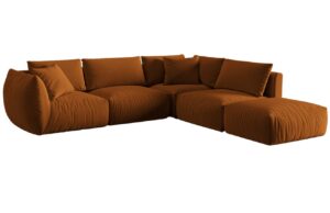 Micadoni Sametová rohová pohovka Chris 295 cm