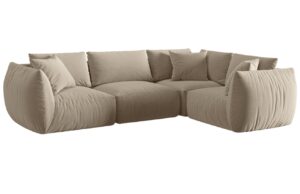 Micadoni Sametová rohová pohovka Chris 295 cm