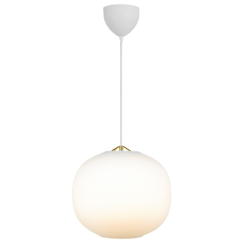 Nordlux Opálově bílé skleněné závěsné světlo Navone 30 cm