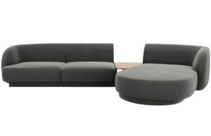 Micadoni Sametová rohová pohovka Miley 303 cm