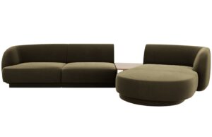 Micadoni Sametová rohová pohovka Miley 303 cm