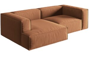 Micadoni Sametová rohová pohovka Nuria 252 cm