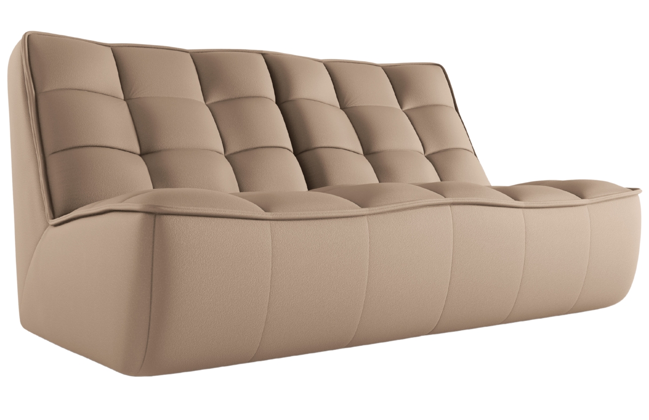 Maison Heritage Tmavě béžová kožená pohovka Moni 163 cm