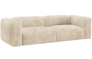 Micadoni Světle béžová manšestrová trojmístná pohovka Martina 240 cm