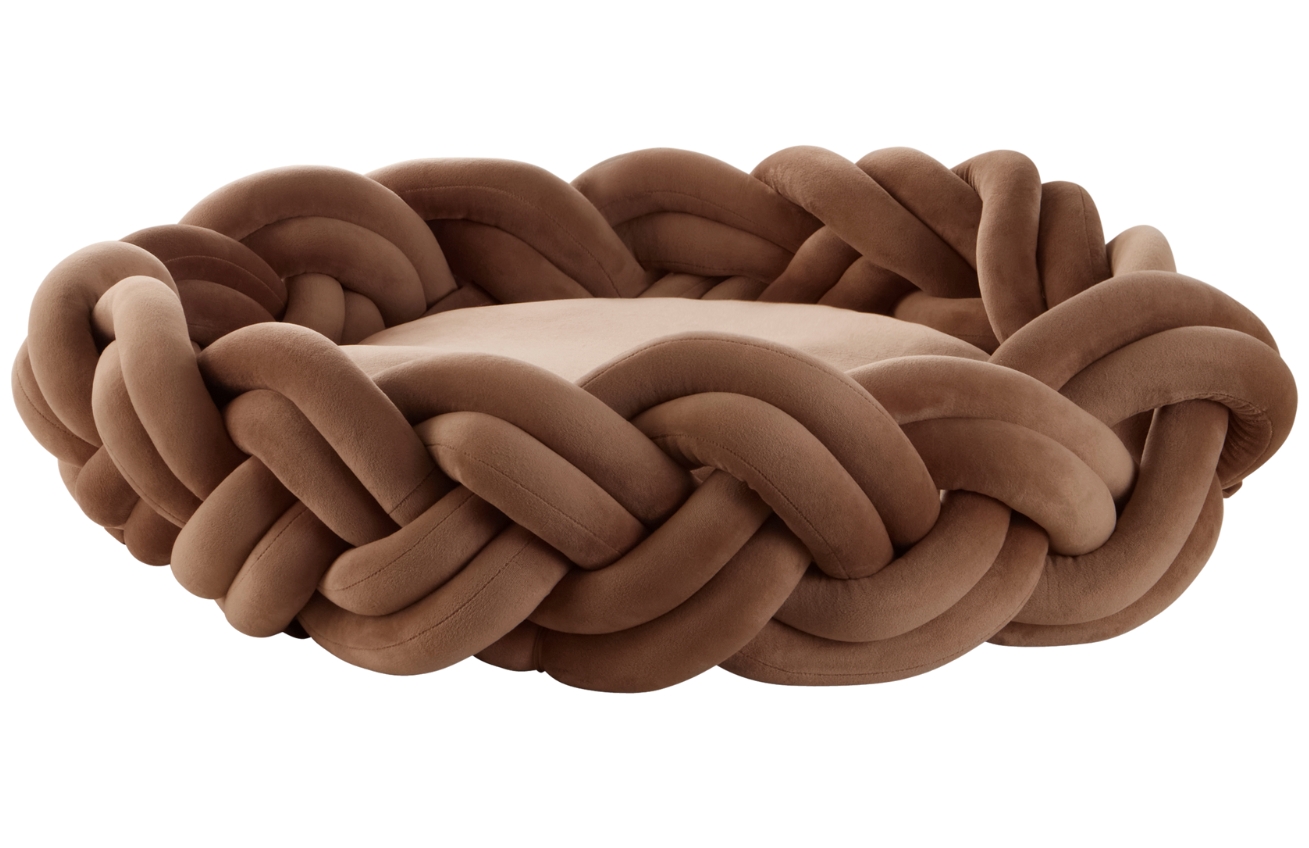 Jotex Hnědý sametový pelíšek pro domácí mazlíčky BRODY 70 cm